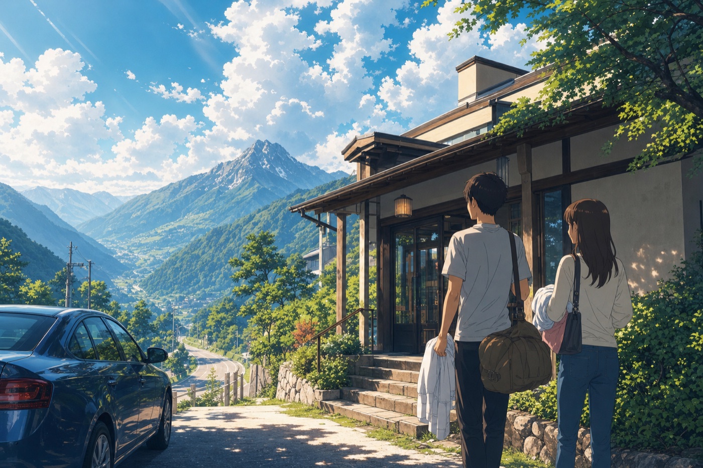 旅の途中に、立ち寄って休む場所（イメージ）